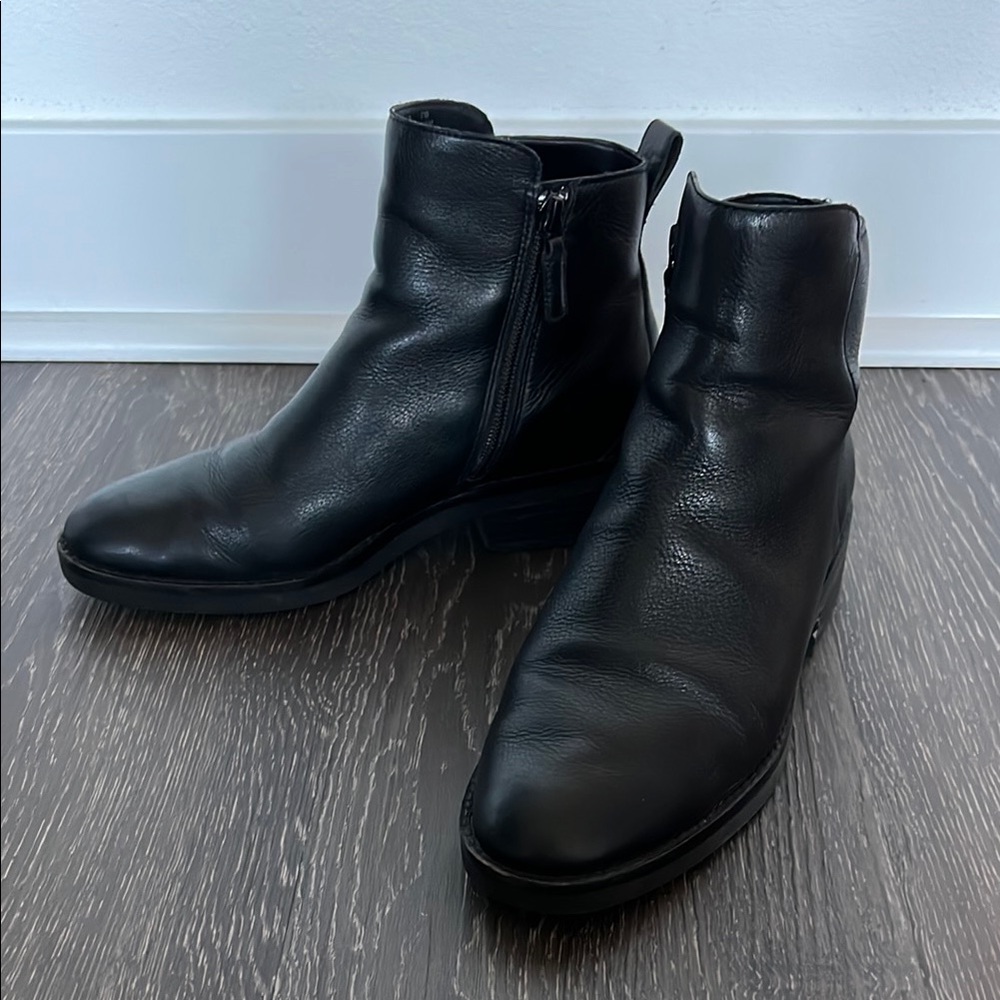 Black Leather Ankle Boots